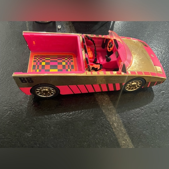 Limited Edition Pink & Gold Barbie LOL Speedmatic Convertible Car Pool & Dance - Picture 2 of 8